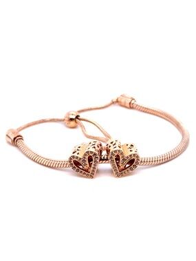 Pandora Rose Gold Heart Charm Bracelet